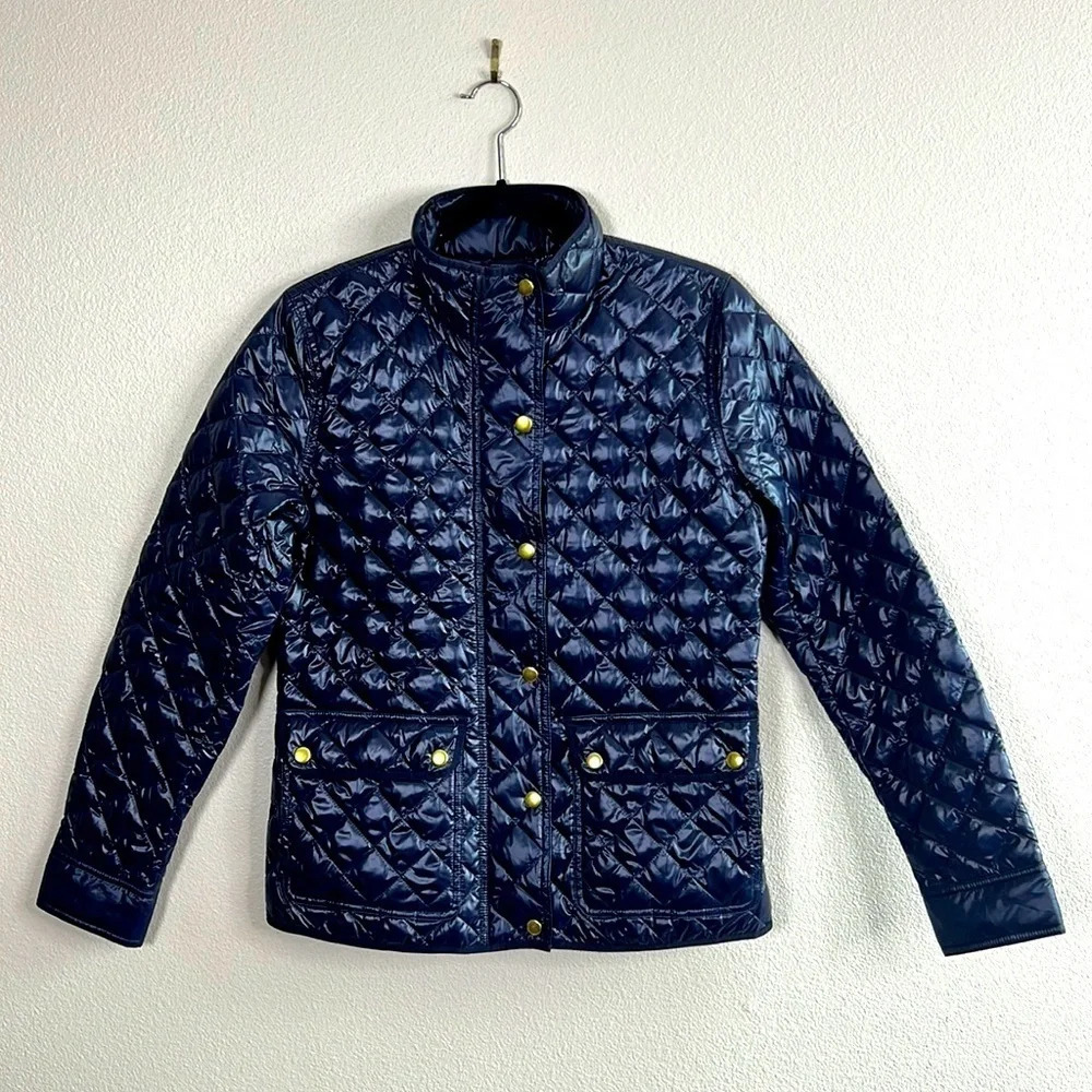 J. Crew Blue Quilted Light Weight Jacket